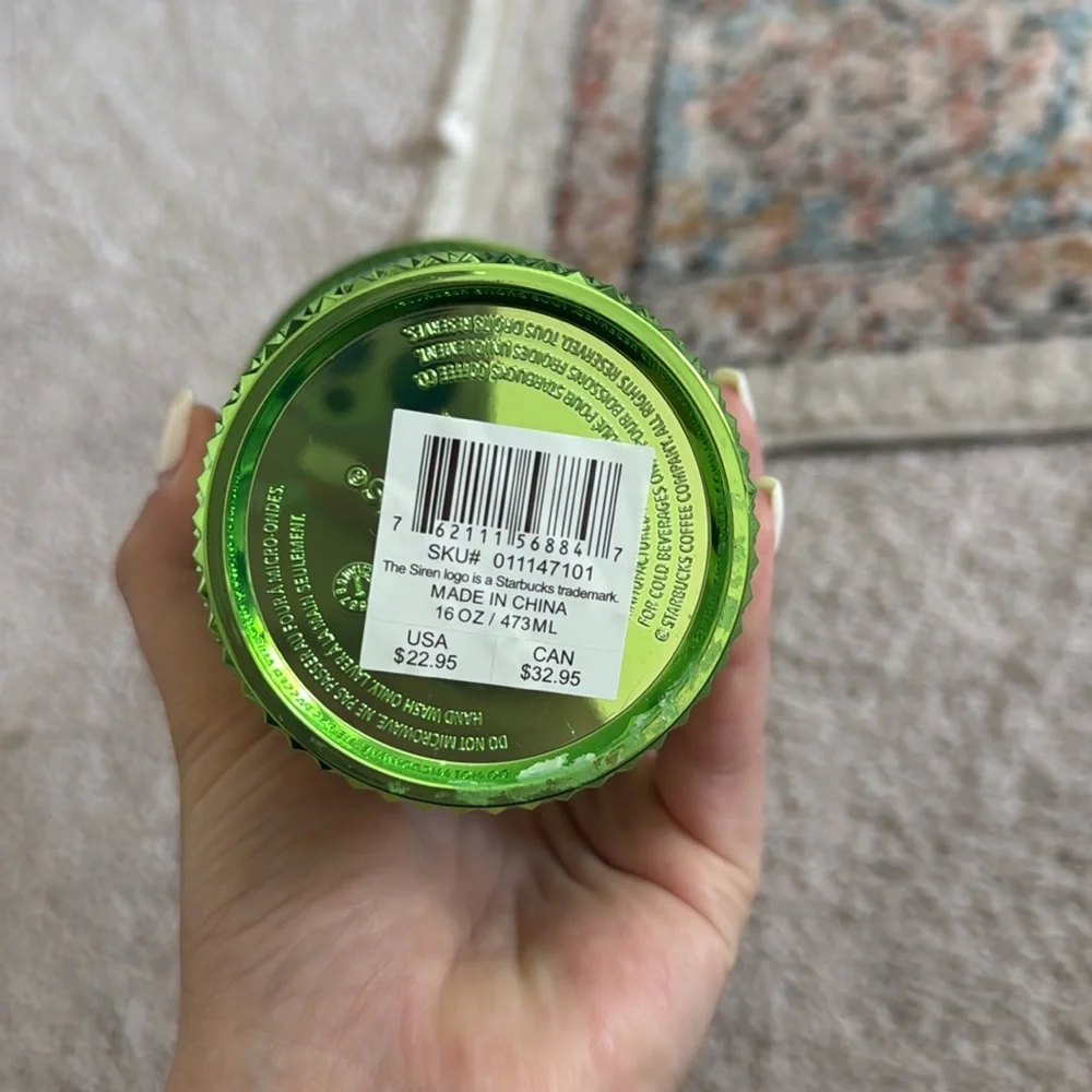 NEW- Starbucks Studded Green Grande Drink Tumbler